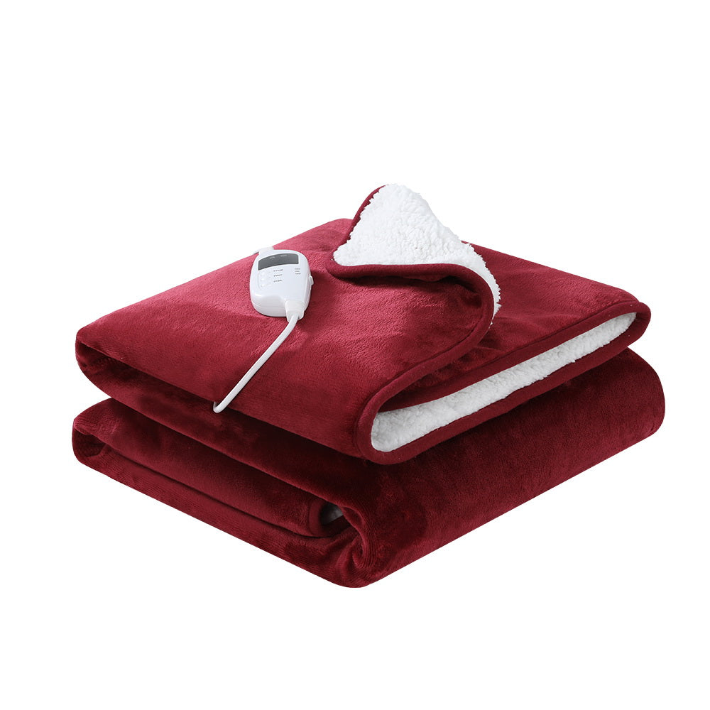 Electric Throw Rug Heated Blanket Washable Snuggle Flannel Winter Red Comfort in Malaga Perth Western Australia