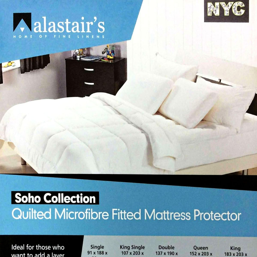 Soho Alastair Quilted Microfibre Fitted Mattress Protector in Malaga Perth Western Australia Single Double Queen King Size