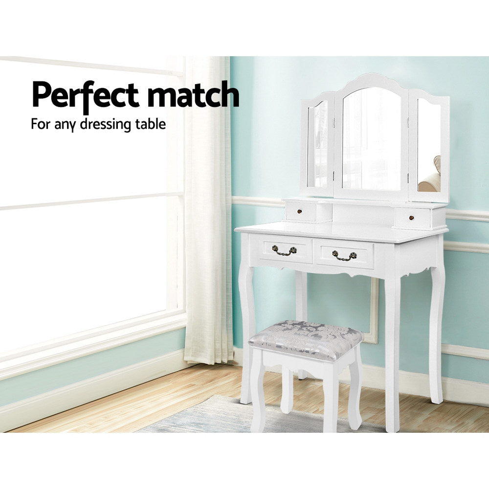 Dressing Table Stool Bedroom White Make Up Chair Fabric Furniture in Malaga Perth Western Australia