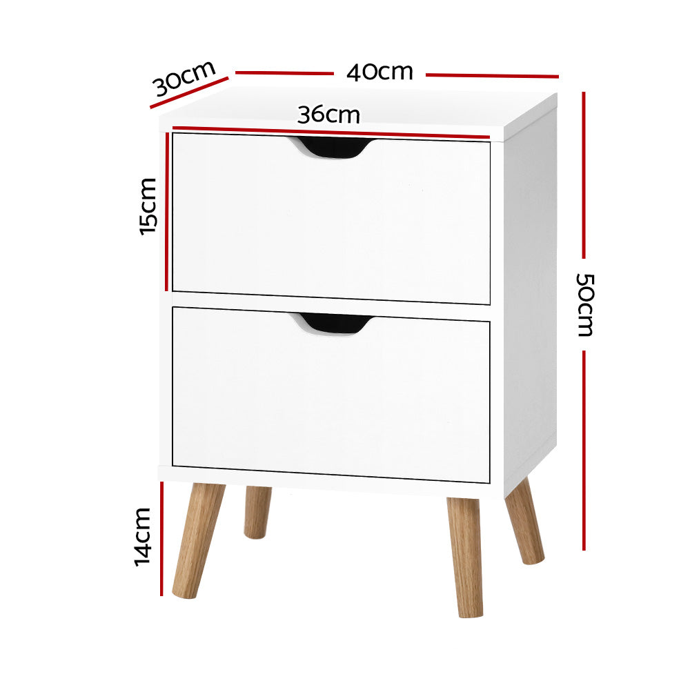 Bedside Tables Drawers Side Table Nightstand White Storage Cabinet Wood in Malaga Perth Western Australia
