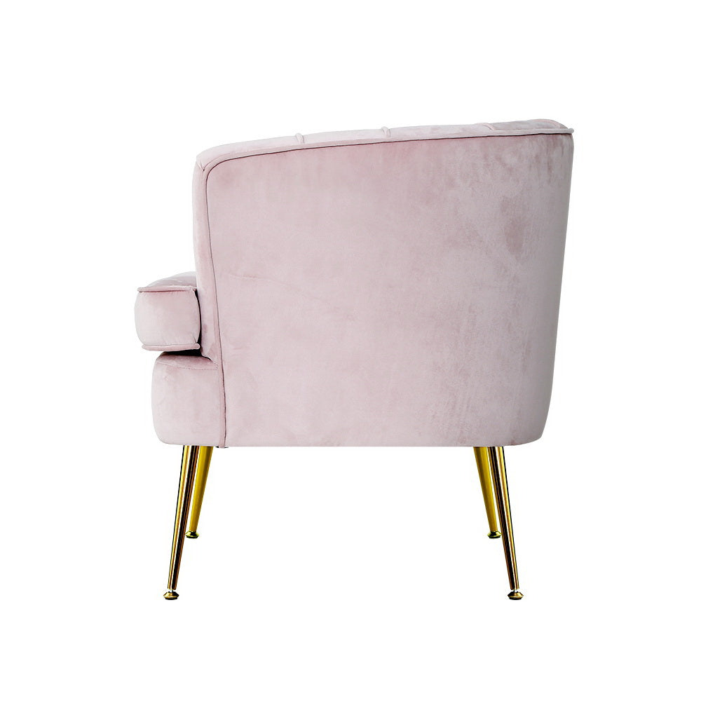 Artiss Armchair Lounge Chair Accent Armchairs Sofa Chairs Velvet Pink Couch in Malaga Perth Western Australia