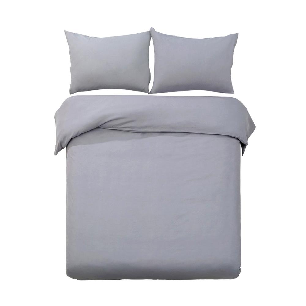 Super King Size Classic Quilt Cover Set - Grey-0