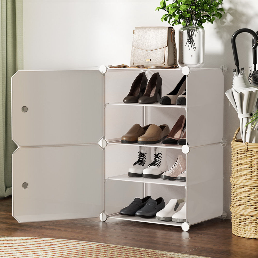 Shoe Cabinet DIY Shoe Box White Storage Cube Portable Organiser Stand in Malaga Perth Western Australia