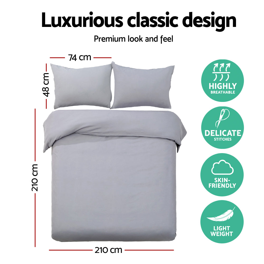Bedding Luxury Classic Bed Duvet Queen Quilt Cover Set Hotel Grey Comfort in Malaga Perth Western Australia