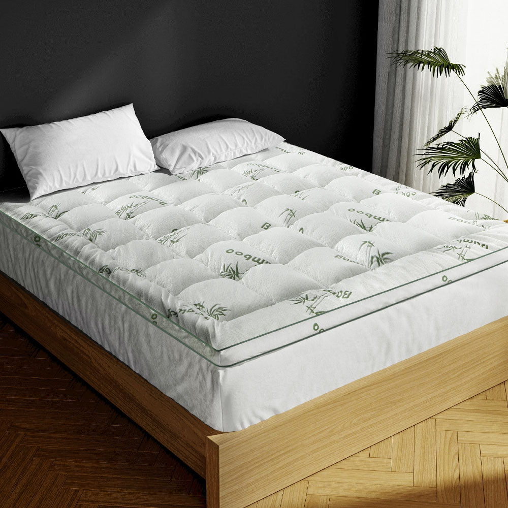 Pillowtop Topper Mattress Toppers Bamboo Fabric Fibre Bed Pad Protector King Comfort in Malaga Perth Western Australia