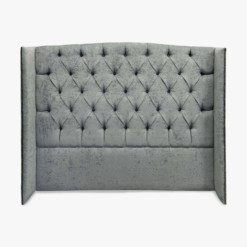 Wisteria Upholstered Winged Headboard with Nailhead Accent in Perth Malaga Western Australia Plywood Double Queen King