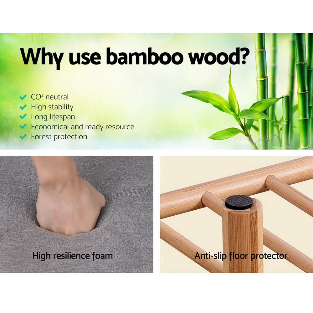 Shoe Rack Seat Bench Chair Shelf Organisers Bamboo Grey in Malaga Perth Western Australia
