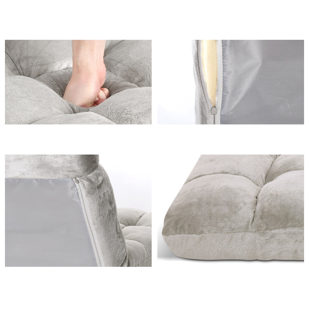 Lounge Sofa Floor Recliner Futon Chaise Folding Couch Grey in Malaga Perth Western Australia