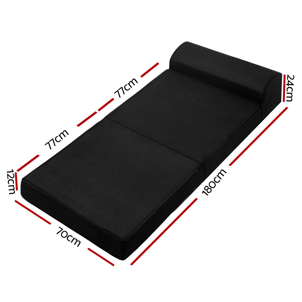 Folding Foam Mattress Portable Single Sofa Bed Mat Air Mesh Guest Camping Travel Perth Western Australia