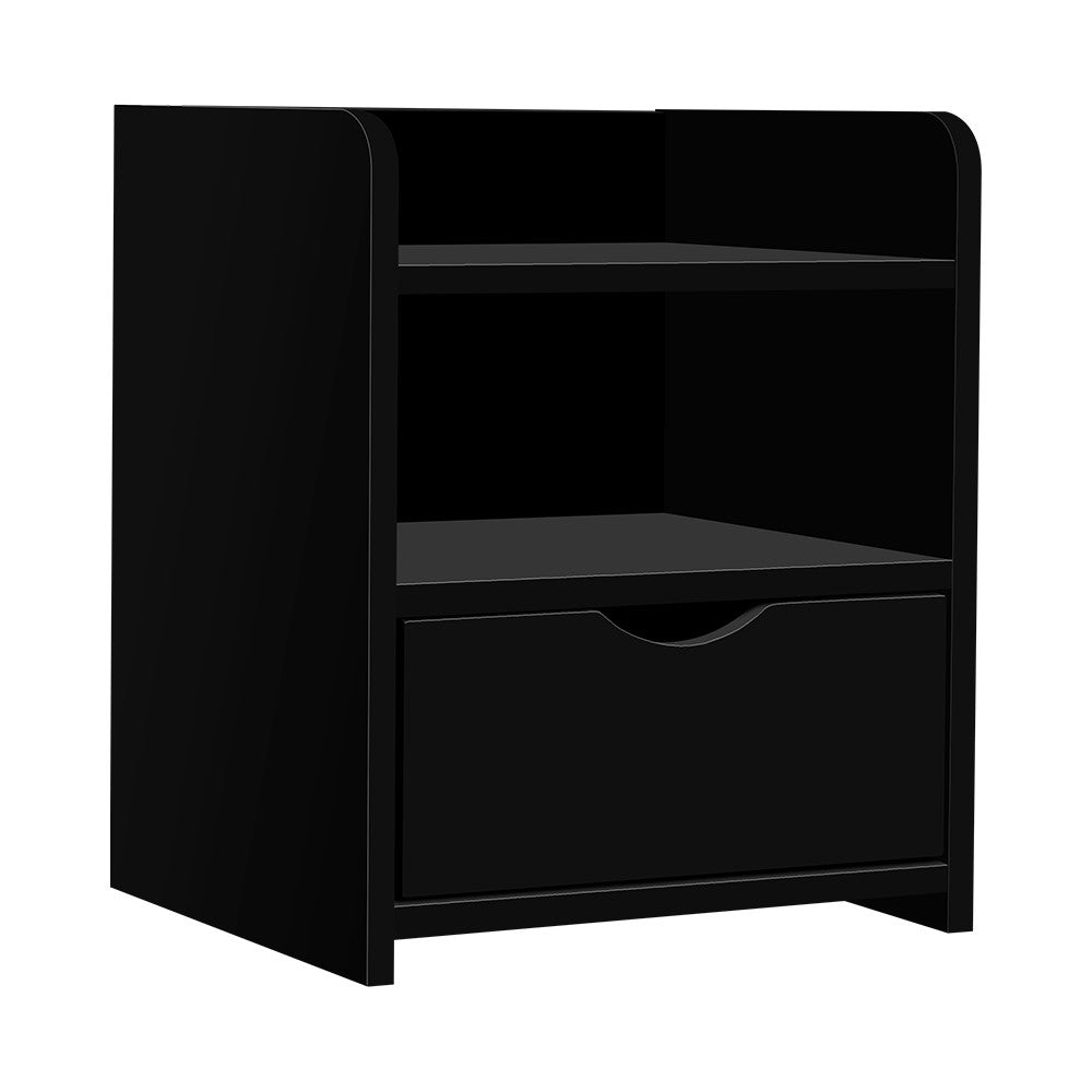 Black Bedside Table with Drawer in Malaga Perth Western Australia