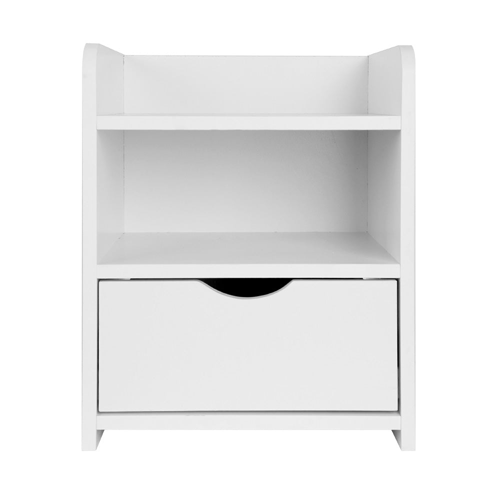 White Bedside Table with Drawer Bedroom Storage in Malaga Perth Western Australia