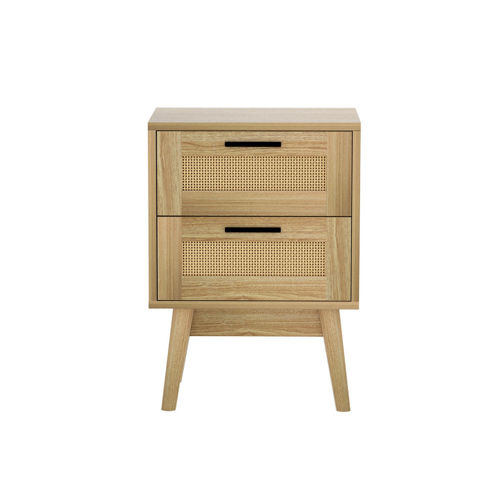 Bedside Tables Rattan 2 Drawers Side Table Nightstand Storage Cabinet in Malaga Perth Western Australia