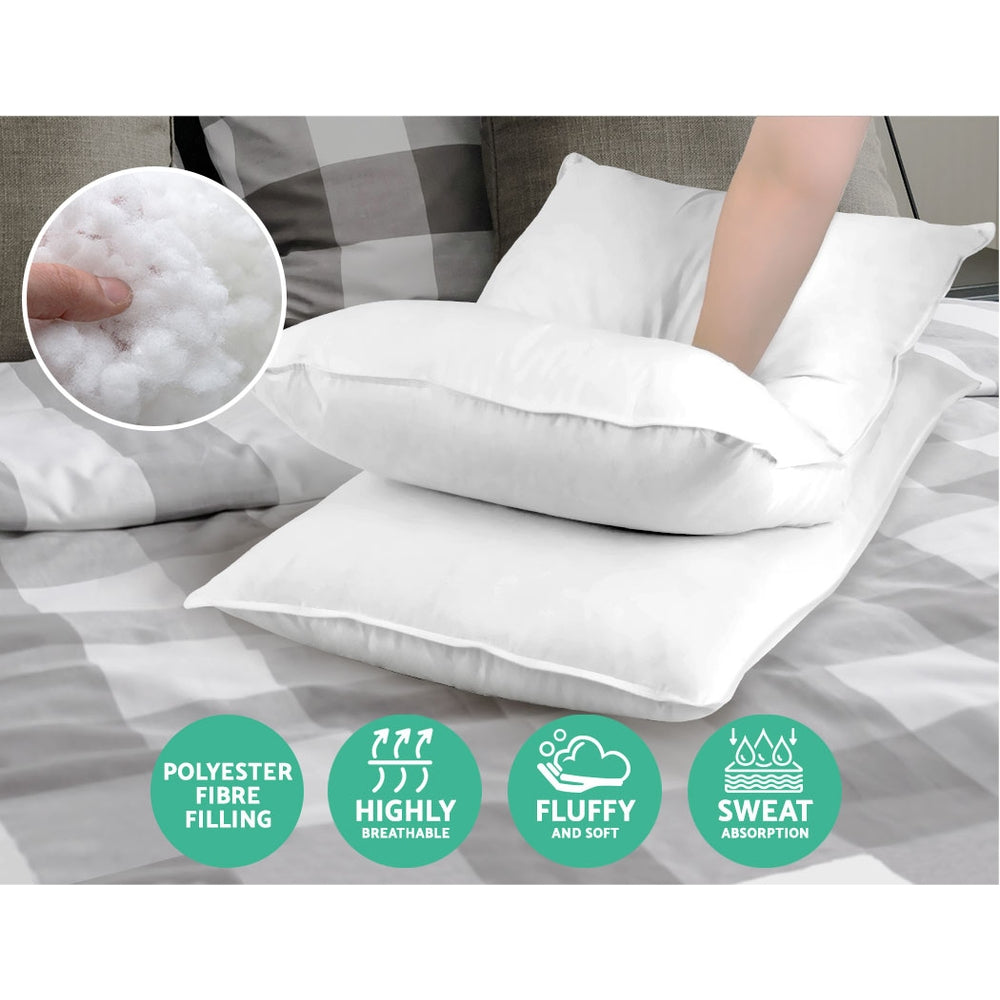 Bedding King Size 4 Pack Bed Pillow Medium Firm Microfibre Fiiling Comfort in Malaga Perth Western Australia