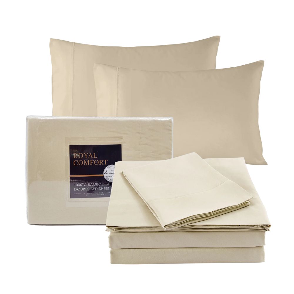 Royal Comfort Bamboo Blended Sheet & Pillowcases Set 1000TC in Malaga Perth Western Australia Hypoallergenic Queen King