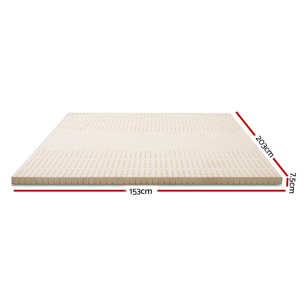 Giselle Bedding 7 Zone Latex Mattress Topper Underlay 7.5cm Queen Mat Pad Cover-1