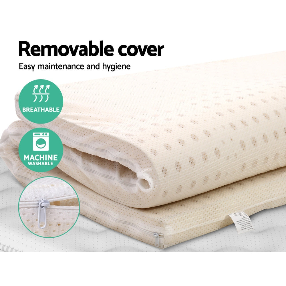 Giselle Bedding 7 Zone Latex Mattress Topper Underlay 7.5cm Queen Mat Pad Cover-5
