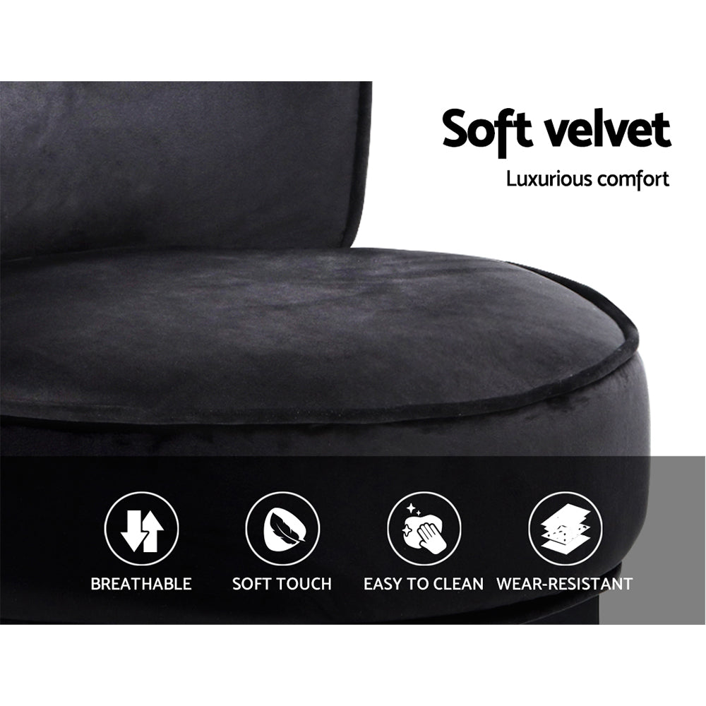 black velvet vanity stool backrest elegant chair malaga perth western australia