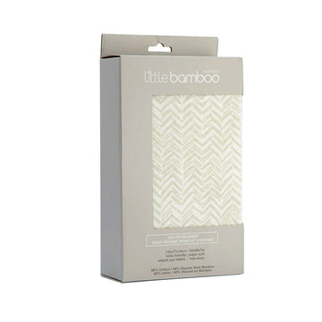 Little Bamboo Jersey Fitted Sheet Cot Size - Herringbone Whisper