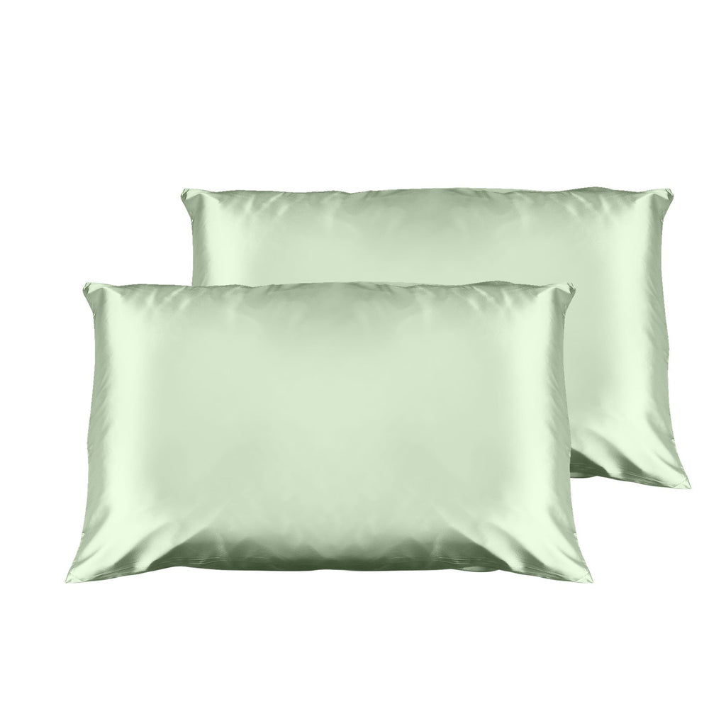 Casa Decor Luxury Satin Pillowcase Twin Pack Size With Gift Box Luxury - Sage Green-0