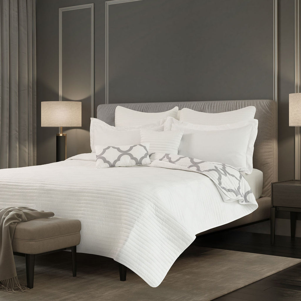 Royal Comfort Bamboo Cooling Reversible 7 Piece Comforter Set Bedspread - King - White-2