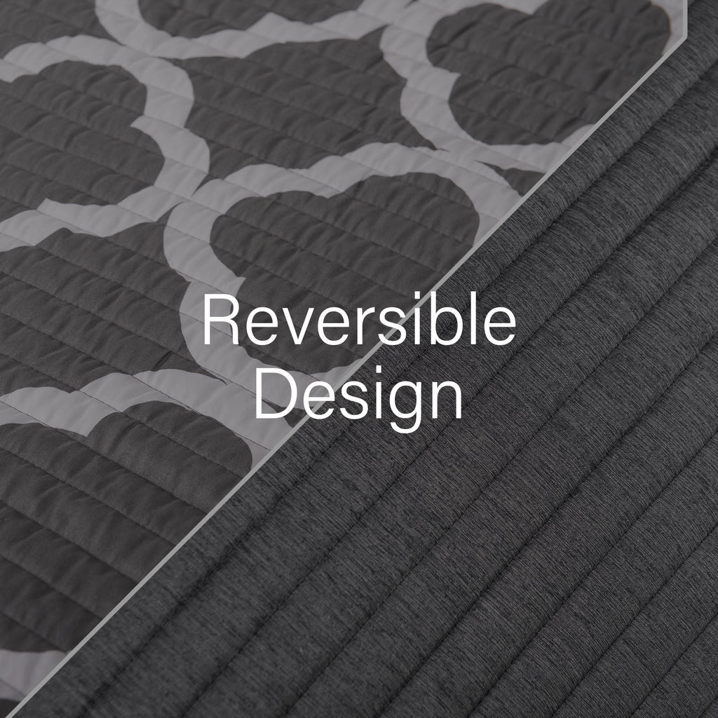 Royal Comfort Bamboo Cooling Reversible 7 Piece Comforter Set Bedspread - Queen - Charcoal-6